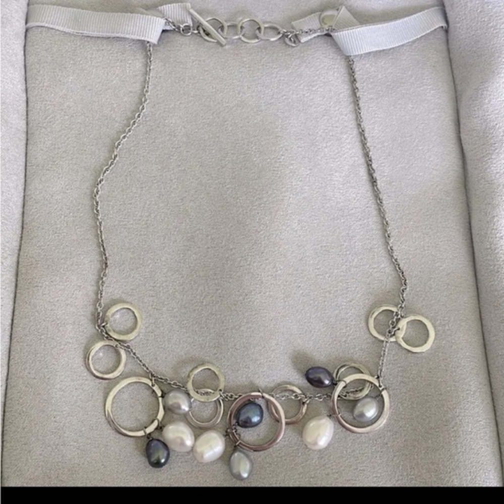 Authentic Vintage Tiffany & Co. Iridesse Pearl Sterling Silver Necklace Designer
